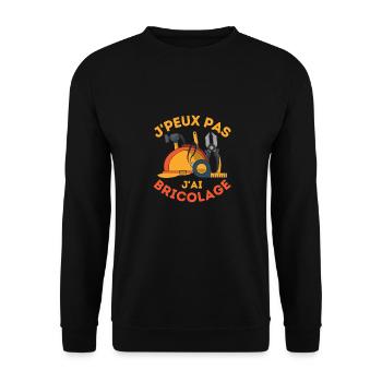 je peux pas j ai bricolage - Sweat-shirt Unisexe - noir - Devant - Alina (178cm) & Michal (187cm)