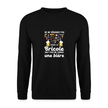 Bricoler et boire de la bière - Sweat-shirt Unisexe - noir - Devant - Alina (178cm) & Michal (187cm)