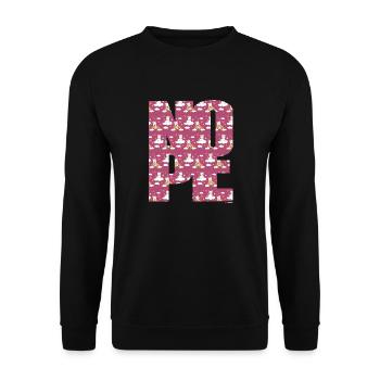NOPE - sei kein Ja - Sager! - Unisex Pullover - Schwarz - Vorne - Alina (178cm) & Michal (187cm)
