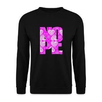 NOPE - sei kein Ja - Sager! - Unisex Pullover - Schwarz - Vorne - Alina (178cm) & Michal (187cm)