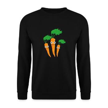 Carotte,Carottes,Famille,Famille des carottes,Légumes - Sweat-shirt Unisexe - noir - Devant - Alina (178cm) & Michal (187cm)
