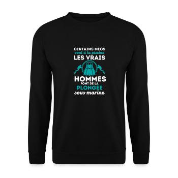 Humour plongée sous marine 1 - Sweat-shirt Unisexe - noir - Devant - Alina (178cm) & Michal (187cm)