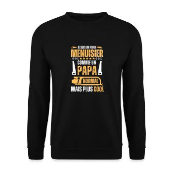 Papa Menuisier très cool - Sweat-shirt Unisexe - noir - Devant - Alina (178cm) & Michal (187cm)
