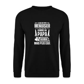 Cool papa Menuisier - Sweat-shirt Unisexe - noir - Devant - Alina (178cm) & Michal (187cm)
