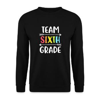 Équipe Sixième année Drôle 6ème Professeur de rentrée - Sweat-shirt Unisexe - noir - Devant - Alina (178cm) & Michal (187cm)