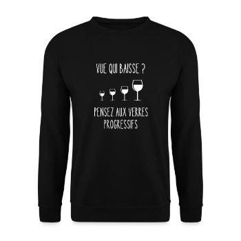 vue qui baisse - Sweat-shirt Unisexe - noir - Devant - Alina (178cm) & Michal (187cm)