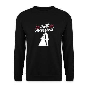 gerade geheiratet Hochzeitspaar Hochzeit Geschenk - Unisex Pullover - Schwarz - Vorne - Alina (178cm) & Michal (187cm)