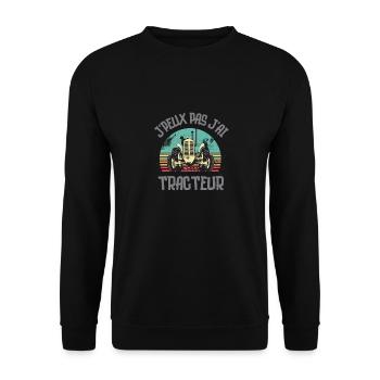 Fermier fermière tracteur - Sweat-shirt Unisexe - noir - Devant - Alina (178cm) & Michal (187cm)