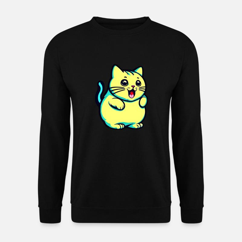 Cute Yellow Cat - Unisex Sweatshirt - black