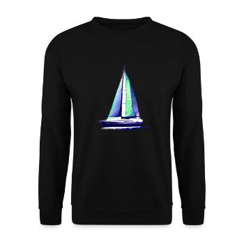 Voilier Voilier Voilier Voilier Voilier - Sweat-shirt Unisexe - noir - Devant - Alina (178cm) & Michal (187cm)