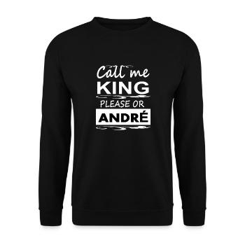 Je m’appelle André, je suis André King André Gift - Sweat-shirt Unisexe - noir - Devant - Alina (178cm) & Michal (187cm)