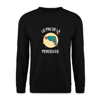 Pro de la perceuse - Sweat-shirt Unisexe - noir - Devant - Alina (178cm) & Michal (187cm)