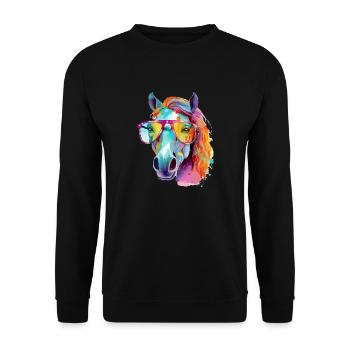 Mana the bespectacled mare - Unisex Sweatshirt - black - Front - Alina (178cm) & Michal (187cm)