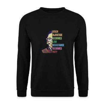 Feminist quotes RBG - Unisex Sweatshirt - black - Front - Alina (178cm) & Michal (187cm)