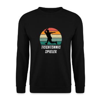 Tischtennisspieler - Unisex Pullover - Schwarz - Vorne - Alina (178cm) & Michal (187cm)