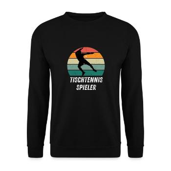 Tischtennisspieler - Unisex Pullover - Schwarz - Vorne - Alina (178cm) & Michal (187cm)