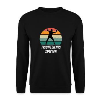 Tischtennisspieler - Unisex Pullover - Schwarz - Vorne - Alina (178cm) & Michal (187cm)