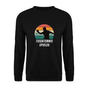 Tischtennisspieler - Unisex Pullover - Schwarz - Vorne - Alina (178cm) & Michal (187cm)