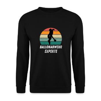 Ballonabwehrexperte - Unisex Pullover - Schwarz - Vorne - Alina (178cm) & Michal (187cm)