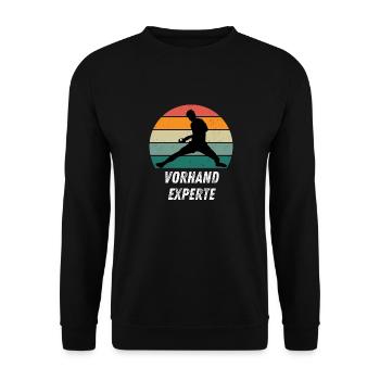 Vorhandexperte - Unisex Pullover - Schwarz - Vorne - Alina (178cm) & Michal (187cm)