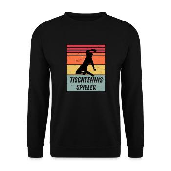 Tischtennisspieler - Unisex Pullover - Schwarz - Vorne - Alina (178cm) & Michal (187cm)