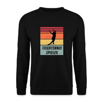 Tischtennisspieler - Unisex Pullover - Schwarz - Vorne - Alina (178cm) & Michal (187cm)