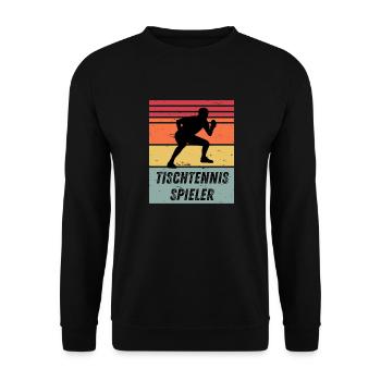 Tischtennisspieler - Unisex Pullover - Schwarz - Vorne - Alina (178cm) & Michal (187cm)