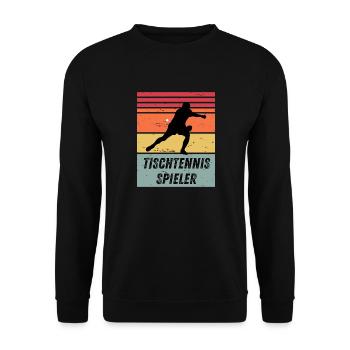 Tischtennisspieler - Unisex Pullover - Schwarz - Vorne - Alina (178cm) & Michal (187cm)