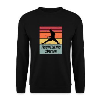 Tischtennisspieler - Unisex Pullover - Schwarz - Vorne - Alina (178cm) & Michal (187cm)