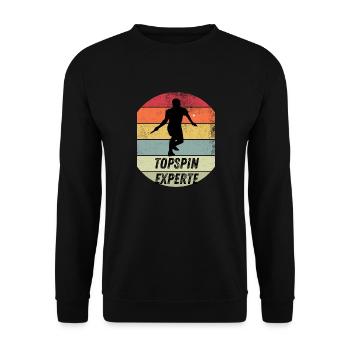Topspinexperte - Unisex Pullover - Schwarz - Vorne - Alina (178cm) & Michal (187cm)