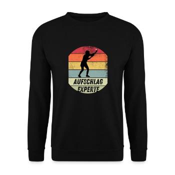 Aufschlagexperte - Unisex Pullover - Schwarz - Vorne - Alina (178cm) & Michal (187cm)