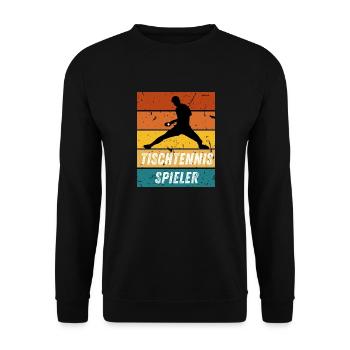 Tischtennisspieler - Unisex Pullover - Schwarz - Vorne - Alina (178cm) & Michal (187cm)