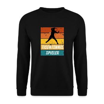 Tischtennisspieler - Unisex Pullover - Schwarz - Vorne - Alina (178cm) & Michal (187cm)
