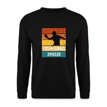 Tischtennisspieler - Unisex Pullover - Schwarz - Vorne - Alina (178cm) & Michal (187cm)