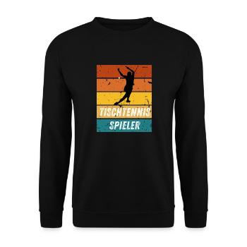 Tischtennisspieler - Unisex Pullover - Schwarz - Vorne - Alina (178cm) & Michal (187cm)