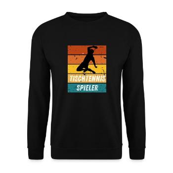 Tischtennisspieler - Unisex Pullover - Schwarz - Vorne - Alina (178cm) & Michal (187cm)