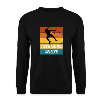 Tischtennisspieler - Unisex Pullover - Schwarz - Vorne - Alina (178cm) & Michal (187cm)
