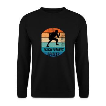 Tischtennisspieler - Unisex Pullover - Schwarz - Vorne - Alina (178cm) & Michal (187cm)