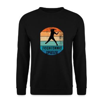 Tischtennisspieler - Unisex Pullover - Schwarz - Vorne - Alina (178cm) & Michal (187cm)
