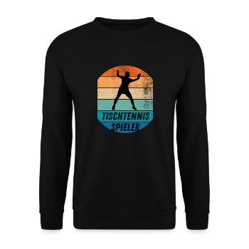 Tischtennisspieler - Unisex Pullover - Schwarz - Vorne - Alina (178cm) & Michal (187cm)