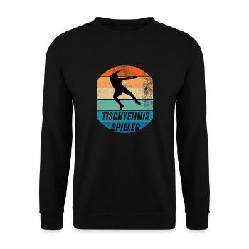 Tischtennisspieler - Unisex Pullover - Schwarz - Vorne - Alina (178cm) & Michal (187cm)