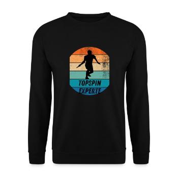 Topspinexperte - Unisex Pullover - Schwarz - Vorne - Alina (178cm) & Michal (187cm)