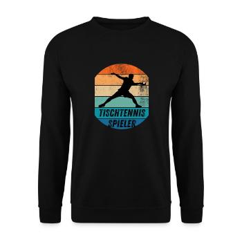 Tischtennisspieler - Unisex Pullover - Schwarz - Vorne - Alina (178cm) & Michal (187cm)