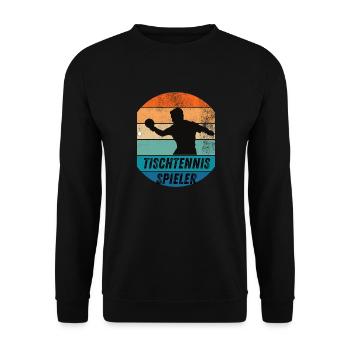 Tischtennisspieler - Unisex Pullover - Schwarz - Vorne - Alina (178cm) & Michal (187cm)