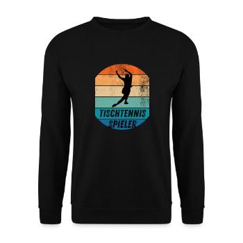 Tischtennisspieler - Unisex Pullover - Schwarz - Vorne - Alina (178cm) & Michal (187cm)