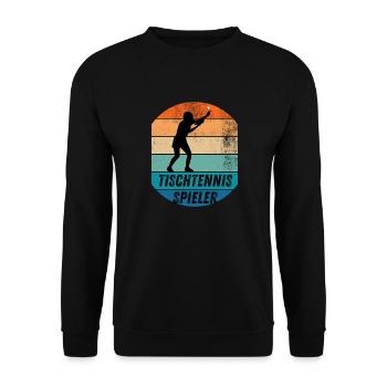 Tischtennisspieler - Unisex Pullover - Schwarz - Vorne - Alina (178cm) & Michal (187cm)