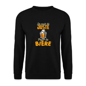 Je suis là juste pour la bière picoler 2 - Sweat-shirt Unisexe - noir - Devant - Alina (178cm) & Michal (187cm)