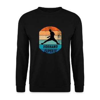 Vorhandtopspinexperte - Unisex Pullover - Schwarz - Vorne - Alina (178cm) & Michal (187cm)