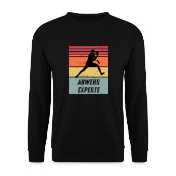 Abwehrexperte - Unisex Pullover - Schwarz - Vorne - Alina (178cm) & Michal (187cm)
