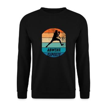 Abwehrexperte - Unisex Pullover - Schwarz - Vorne - Alina (178cm) & Michal (187cm)